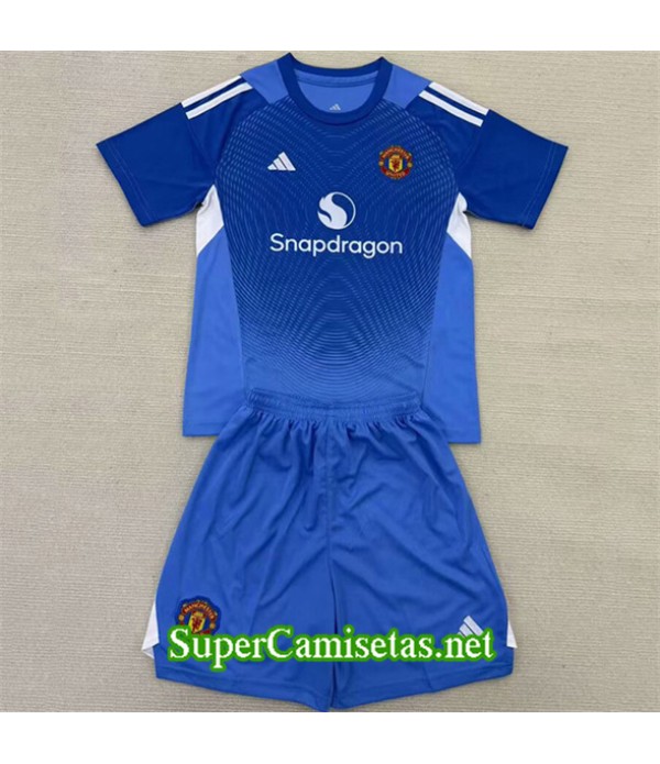 Tailandia Equipacion Camiseta Manchester United Niño Portero Azul 2025 2026