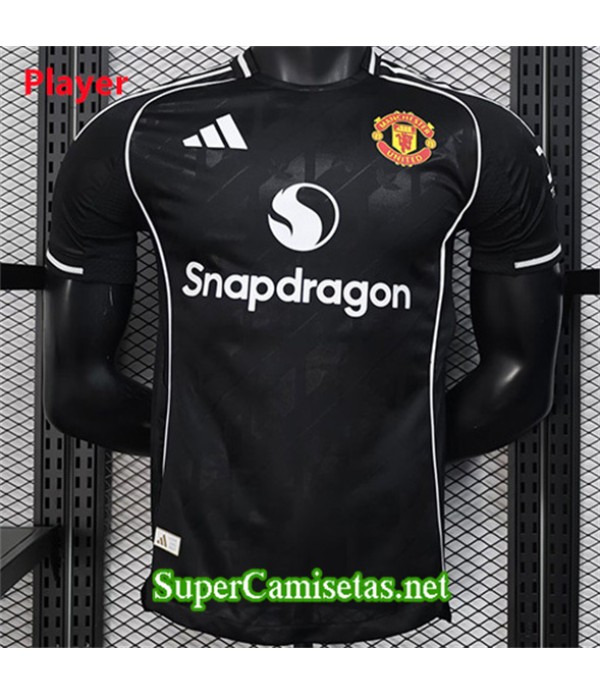 Tailandia Equipacion Camiseta Manchester United Player Negro 2025 2026