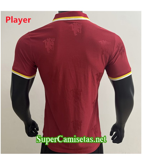Tailandia Equipacion Camiseta Manchester United Player Lapel Rojo 2025 2026