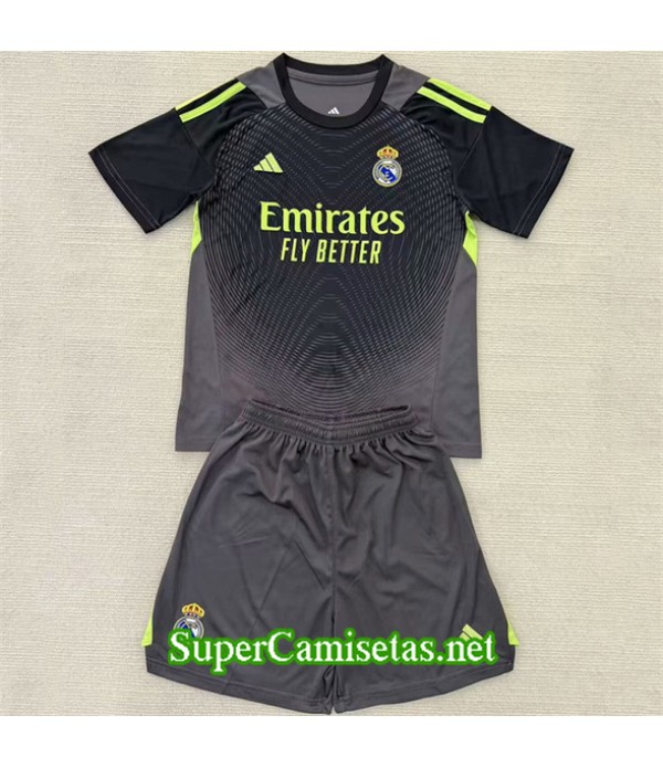 Tailandia Equipacion Camiseta Real Madrid Enfant Portero Negro 2025 2026