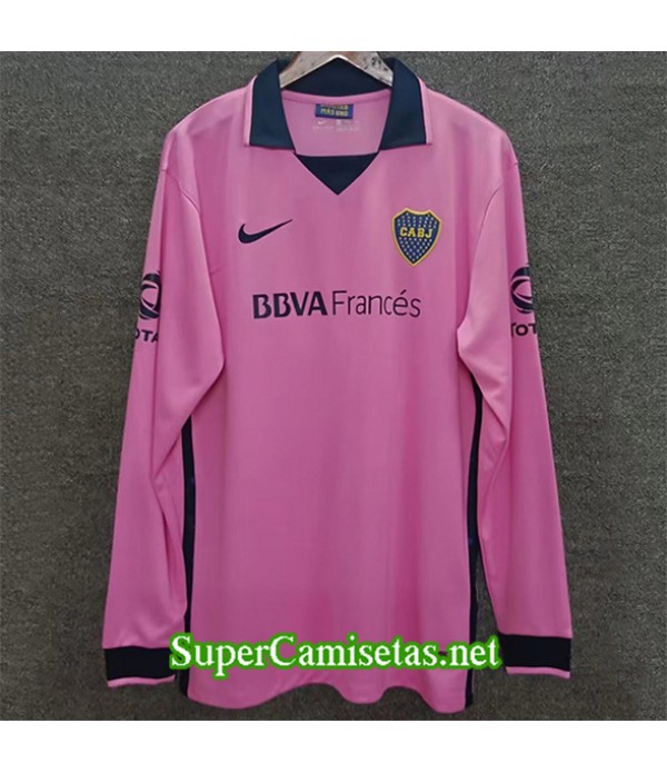 Tailandia Equipacion Camiseta Retro Boca Rosa Manga Larga 2013 14