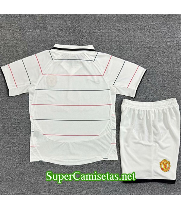Tailandia Equipacion Camiseta Retro Manchester United Niño Blanco 2003 05