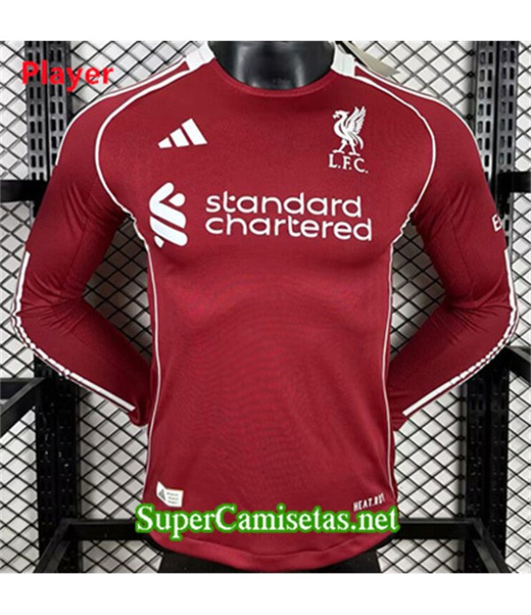 Tailandia Primera Equipacion Camiseta Liverpool Player Manga Larga 2025 2026