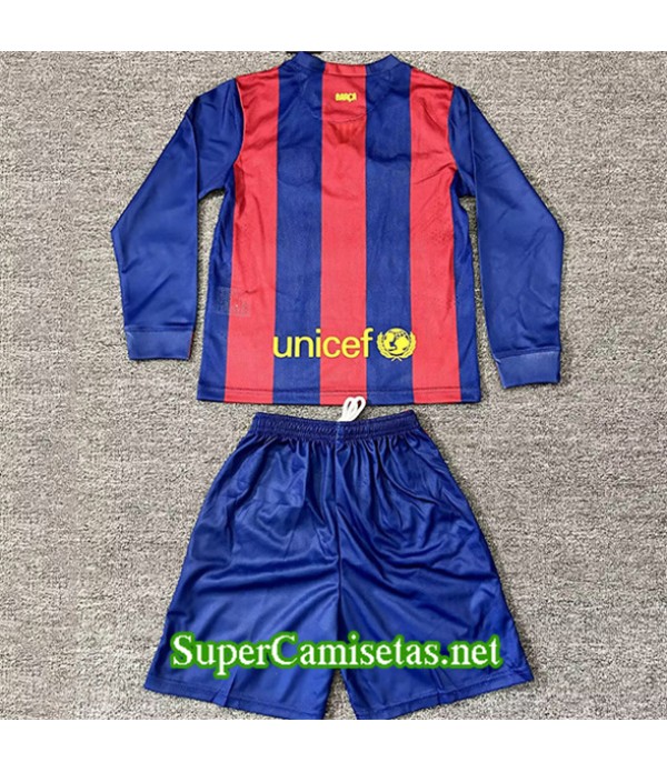 Tailandia Primera Equipacion Camiseta Retro Barcelona Niño Manga Larga 2014 15