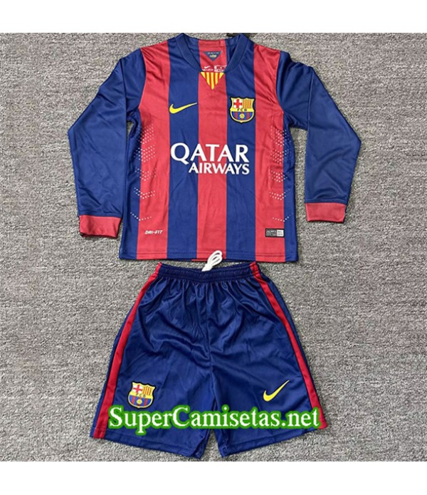 Tailandia Primera Equipacion Camiseta Retro Barcelona Niño Manga Larga 2014 15