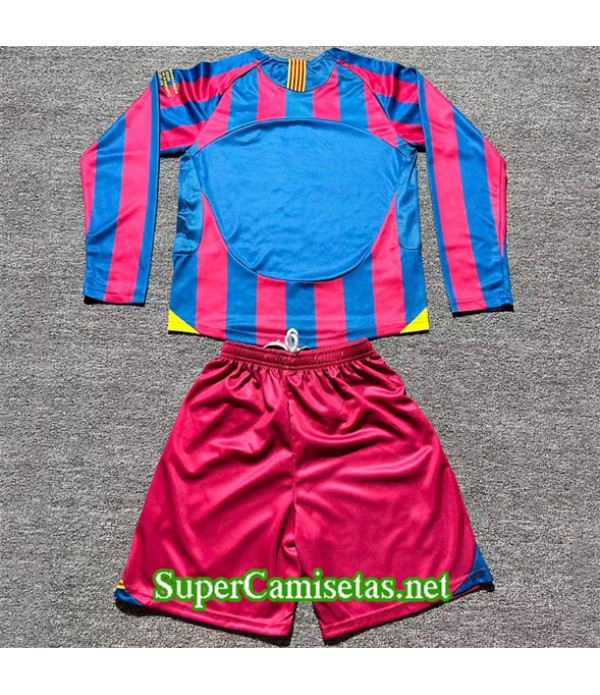 Tailandia Primera Equipacion Camiseta Retro Barcelona Niño Ucl Manga Larga 2005 06