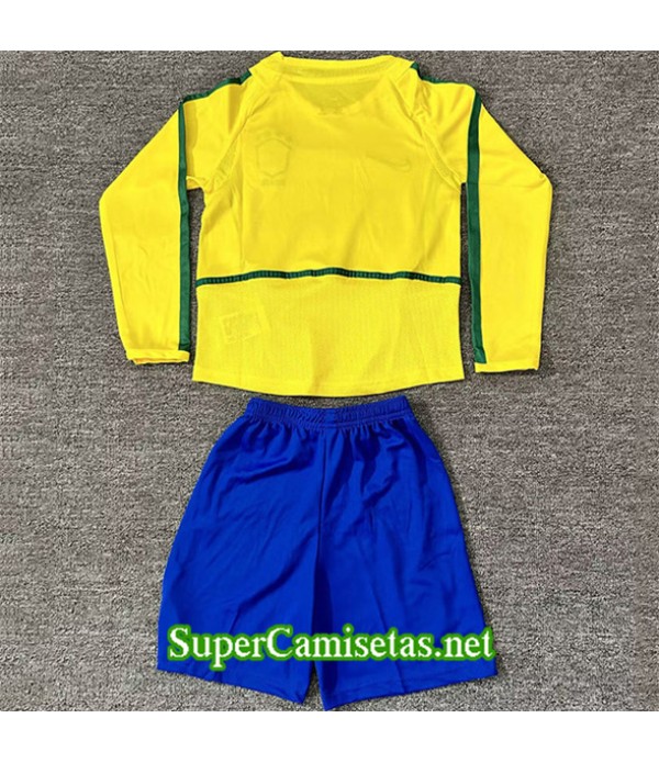 Tailandia Primera Equipacion Camiseta Retro Brasil Niño Manga Larga 2002