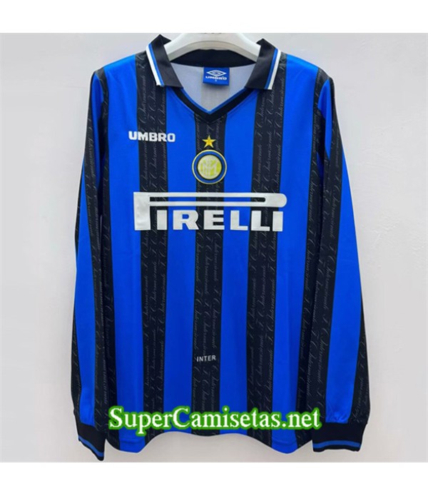 Tailandia Primera Equipacion Camiseta Retro Inter Milan Manga Larga 1997