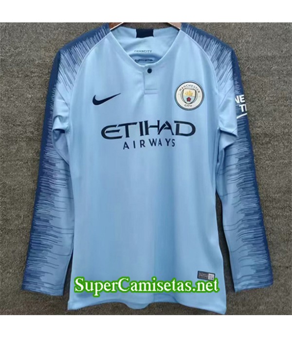 Tailandia Primera Equipacion Camiseta Retro Manchester City Manga Larga 2019