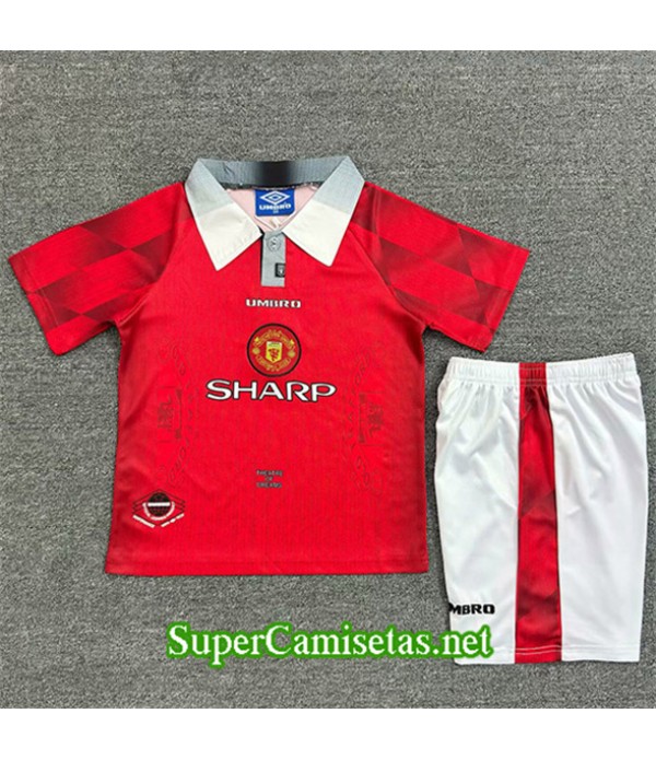 Tailandia Primera Equipacion Camiseta Retro Manchester United Enfant 1996 97