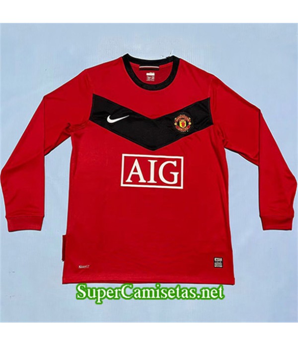 Tailandia Primera Equipacion Camiseta Retro Manchester United Manga Larga 2009 10