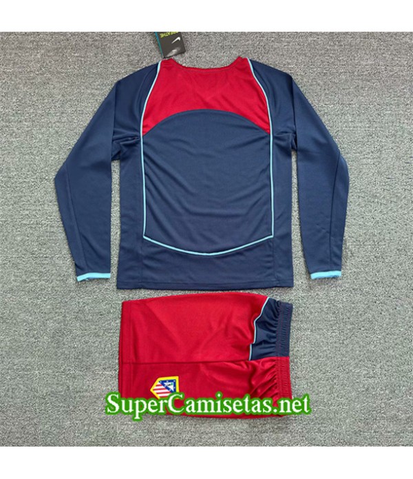 Tailandia Segunda Equipacion Camiseta Retro Atletico De Madrid Enfant Manga Larga 2004 05