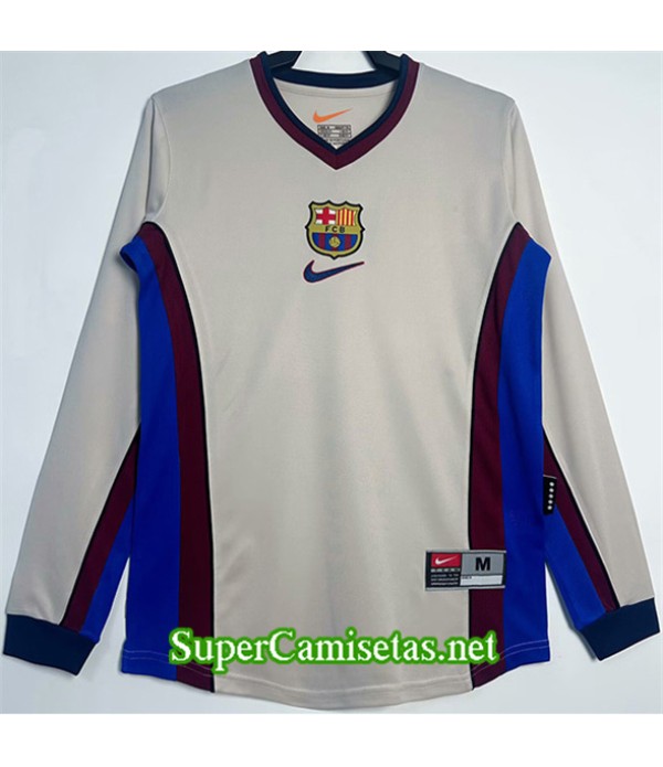Tailandia Segunda Equipacion Camiseta Retro Barcelona Manga Larga 1998 99