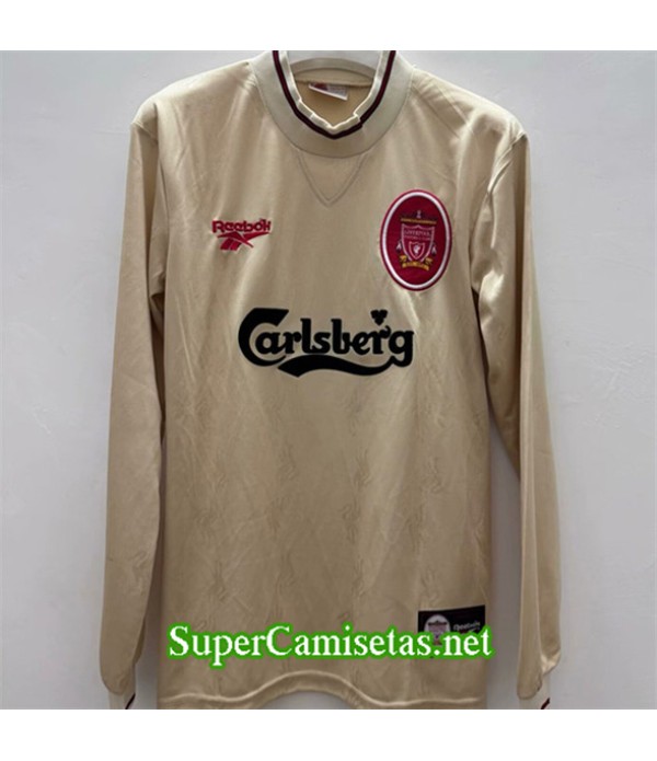 Tailandia Segunda Equipacion Camiseta Retro Liverpool Manga Larga 1996 97