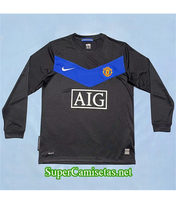 Tailandia Segunda Equipacion Camiseta Retro Manchester United Manga Larga 2009 10
