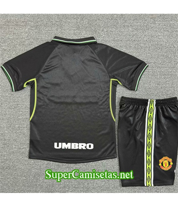 Tailandia Segunda Equipacion Camiseta Retro Manchester United Niño 1998 99
