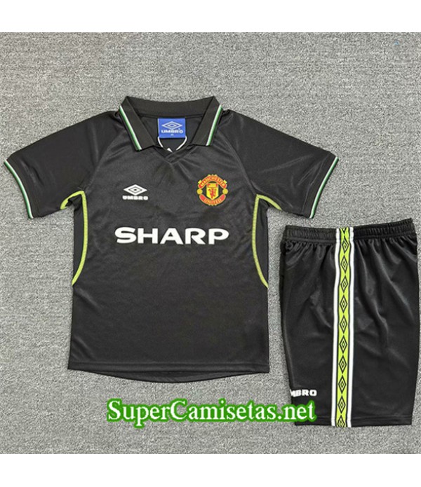 Tailandia Segunda Equipacion Camiseta Retro Manchester United Niño 1998 99