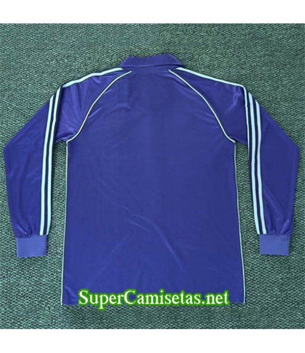 Tailandia Segunda Equipacion Camiseta Retro Real Madrid Manga Larga 1984 85