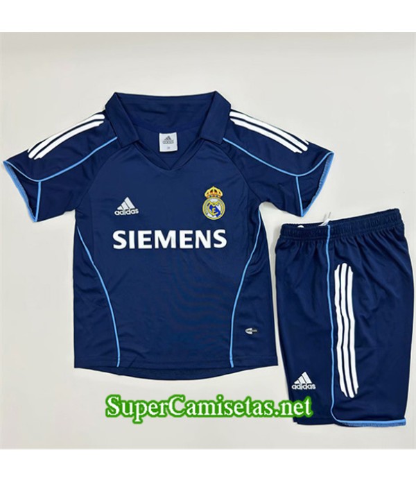 Tailandia Segunda Equipacion Camiseta Retro Real Madrid Niño 2005 06