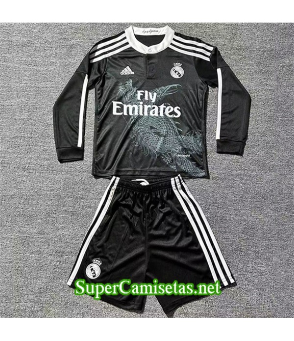 Tailandia Tercera Equipacion Camiseta Retro Real Madrid Niño Manga Larga 2014 15