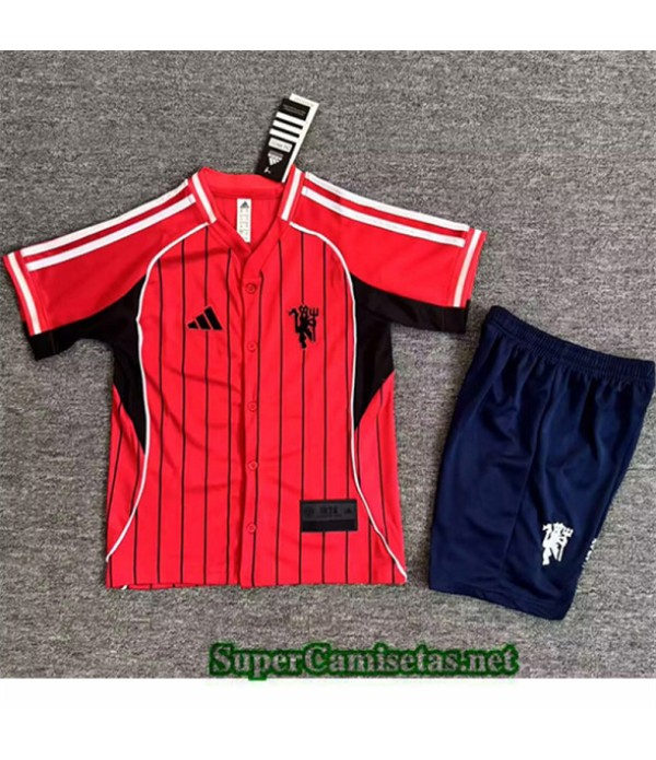 Tailandia Equipacion Camiseta Manchester United Niño Béisbol Rojo 2025 2026