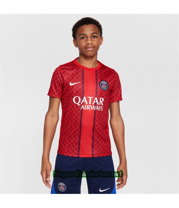 Tailandia Equipacion Camiseta Psg Niño Pre Match Rojo 2025 2026