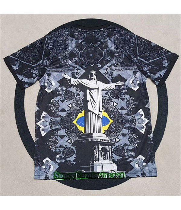 Tailandia Especial Equipacion Camiseta Brasil Negr...