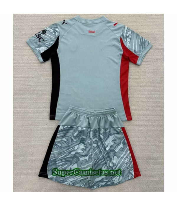 Tailandia Portero Equipacion Camiseta Ac Milan Niño Azul 2025 2026