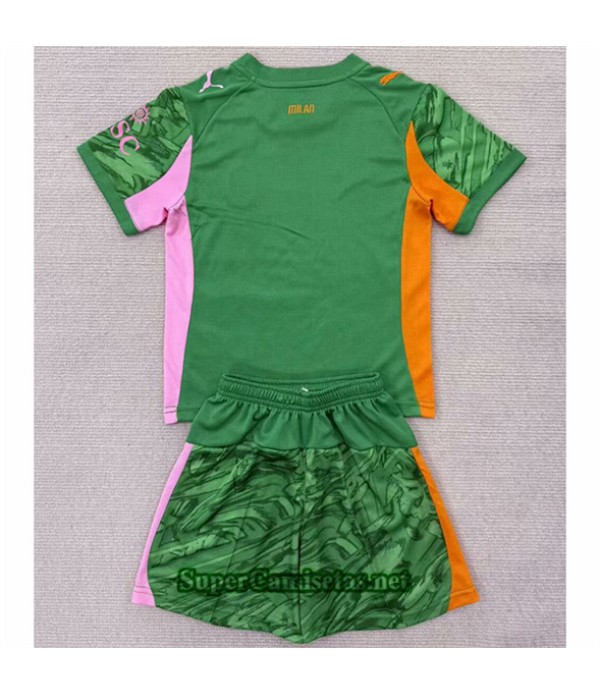 Tailandia Portero Equipacion Camiseta Ac Milan Niño Verde 2025 2026