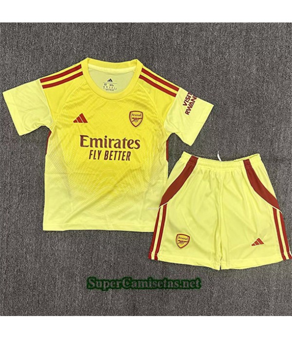 Tailandia Portero Equipacion Camiseta Arsenal Niño Amarillo 2025 2026