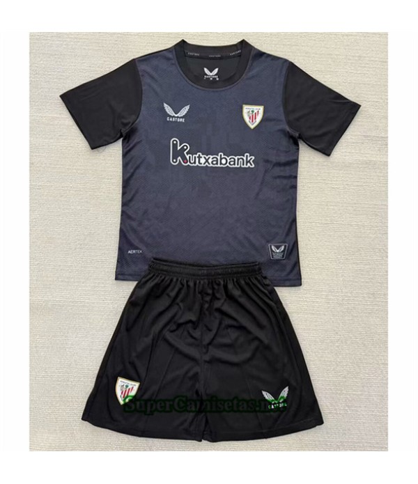 Tailandia Portero Equipacion Camiseta Athletic Bilbao Niño Negro 2025 2026
