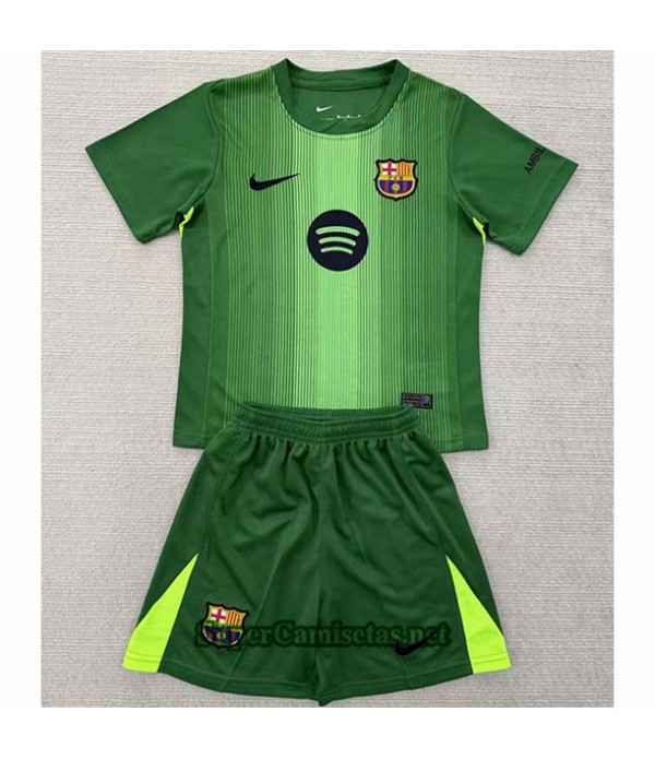 Tailandia Portero Equipacion Camiseta Barcelona Niño Verde 2025 2026