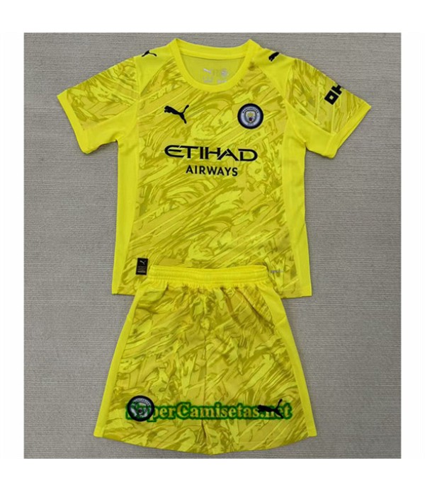 Tailandia Portero Equipacion Camiseta Manchester City Niño Amarillo 2025 2026