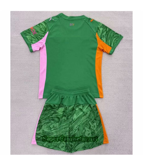 Tailandia Portero Equipacion Camiseta Manchester City Niño Verde 2025 2026