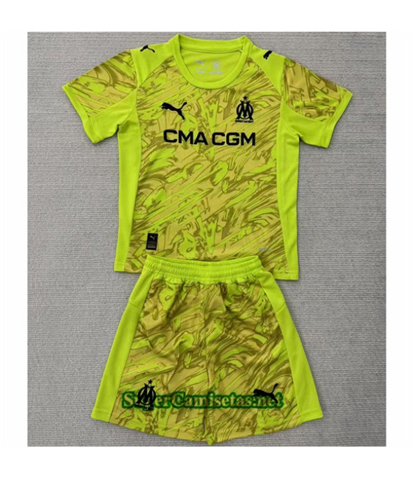 Tailandia Portero Equipacion Camiseta Marsella Niño Verde 2025 2026