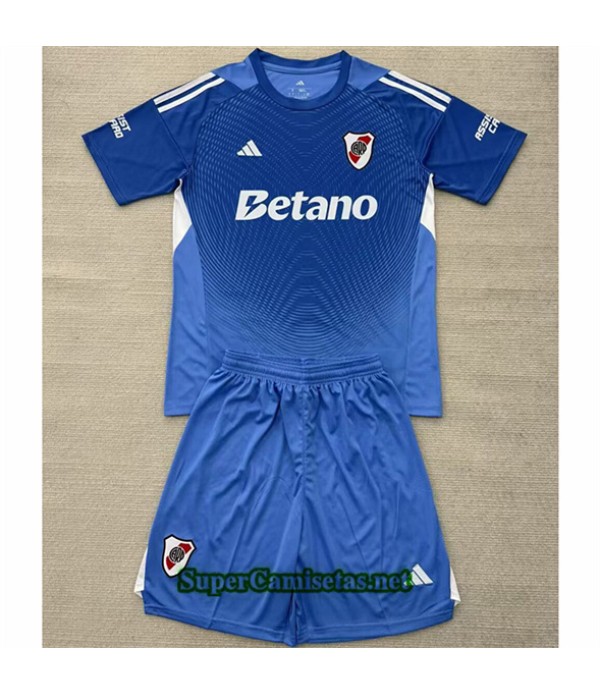 Tailandia Portero Equipacion Camiseta River Plate Niño Azul 2025 2026