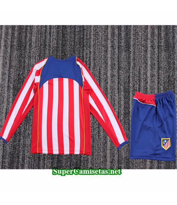 Tailandia Primera Equipacion Camiseta Retro Atletico Madrid Niño Manga Larga 2004 05