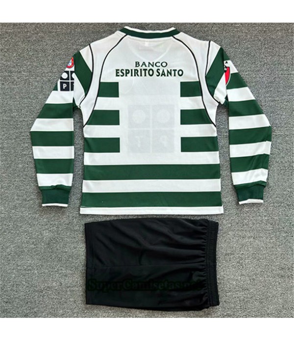 Tailandia Primera Equipacion Camiseta Retro Sporting Cp Niño Manga Larga 2001 03