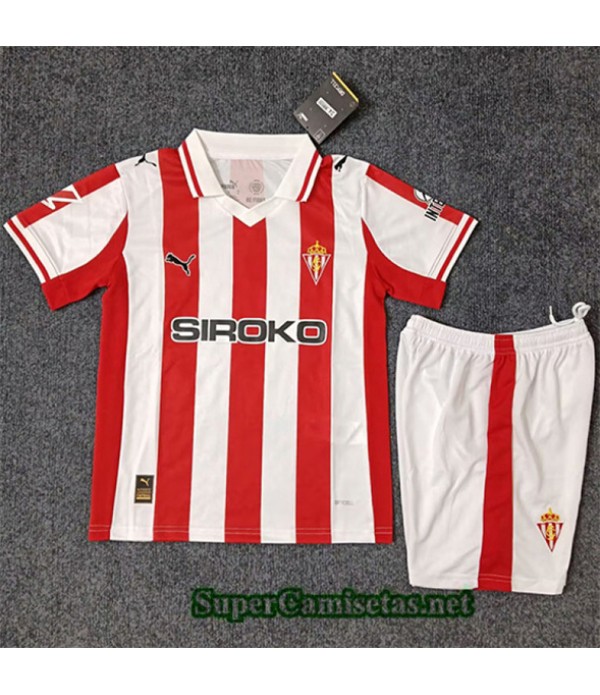 Tailandia Primera Equipacion Camiseta Sporting Gijon Niño 2025 2026