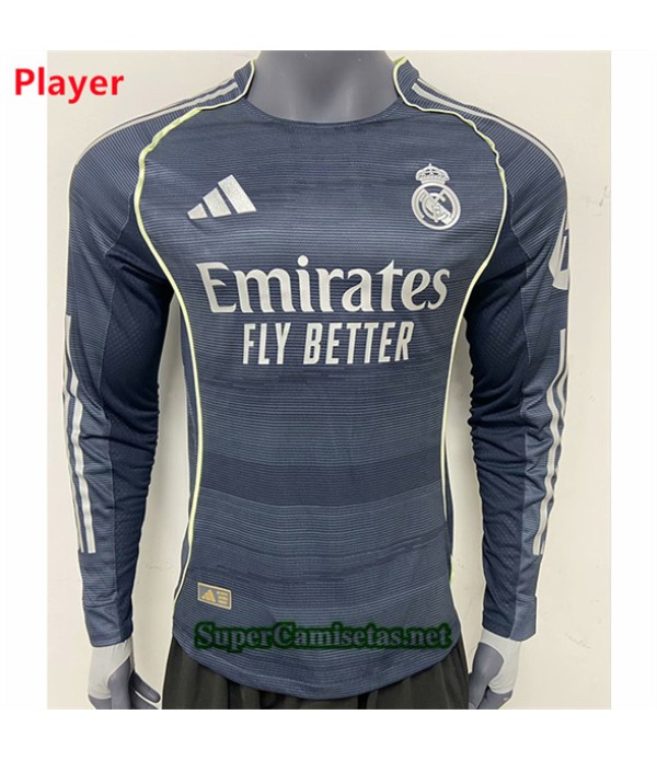 Tailandia Segunda Equipacion Camiseta Real Madrid Player Manga Larga 2025 2026