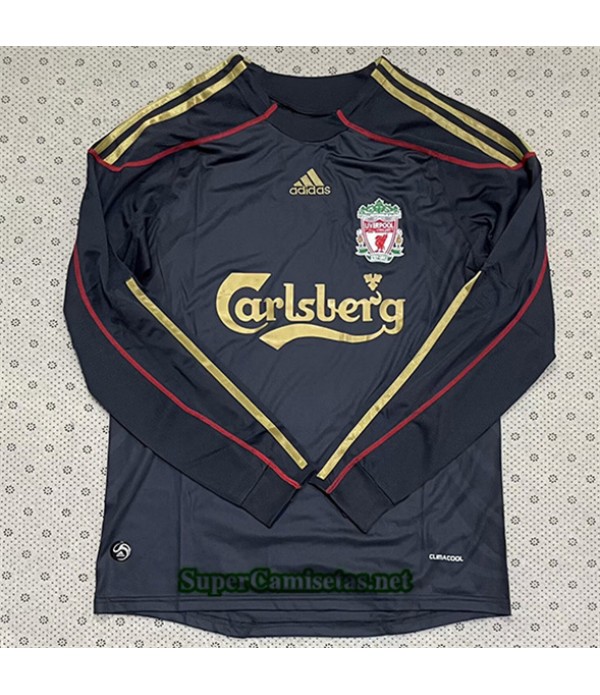 Tailandia Segunda Equipacion Camiseta Retro Liverpool Manga Larga 2009 10