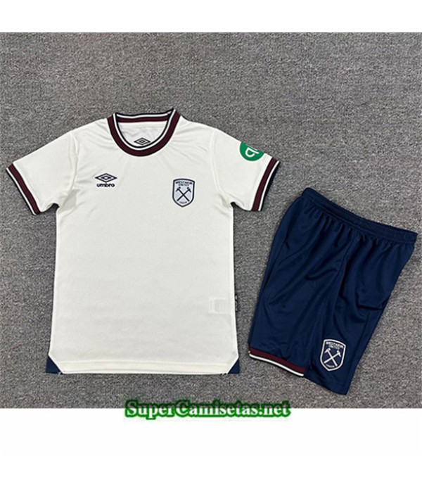 Tailandia Segunda Equipacion Camiseta West Ham United Niño 2025 2026