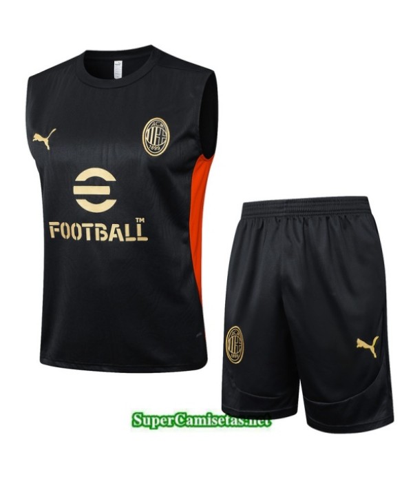 Tailandia Camiseta Kit De Entrenamiento Ac Milan Sin Mangas Negro/rojo 2025 2026 S20497