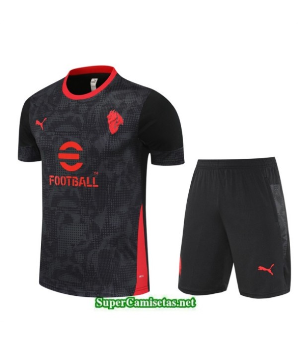 Tailandia Camiseta Kit De Entrenamiento Ac Milan Negro/rojo 2025 2026 S20498