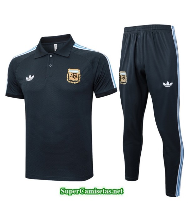 Tailandia Camiseta Kit De Entrenamiento Argentina Polo Gris Oscuro/azul/blanco 2025 2026 S20431