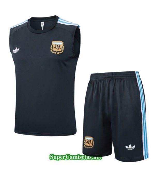 Tailandia Camiseta Kit De Entrenamiento Argentina Sin Mangas Gris Oscuro/azul/blanco 2025 2026 S20427