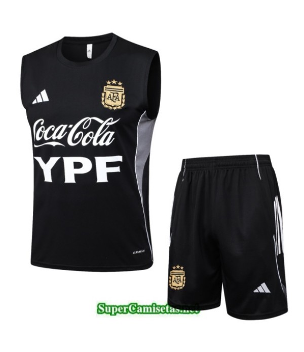 Tailandia Camiseta Kit De Entrenamiento Argentina Sin Mangas Negro/gris 2025 2026 S20426