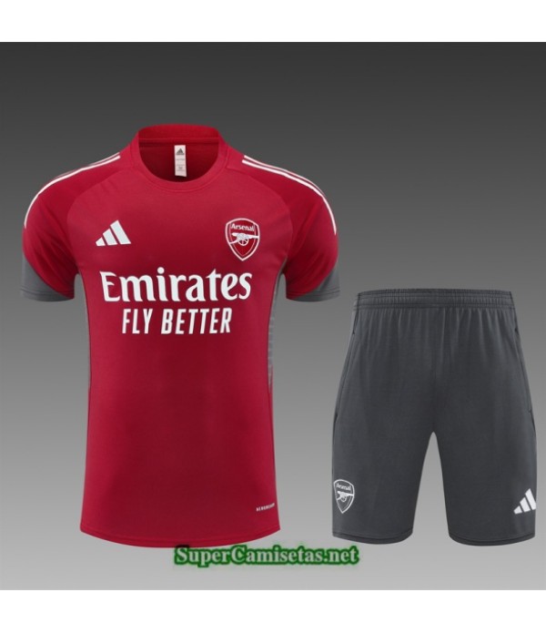 Tailandia Camiseta Kit De Entrenamiento Arsenal Niño Short Rojo/gris/blanco 2025 2026 S20470