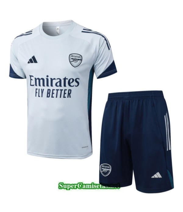 Tailandia Camiseta Kit De Entrenamiento Arsenal Short Gris Clair/azul Marino 2025 2026 S20475