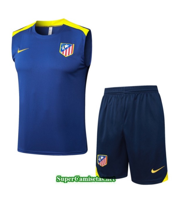 Tailandia Camiseta Kit De Entrenamiento Atletico Madrid Sin Mangas Azul Marino/amarillo 2025 2026 S20175